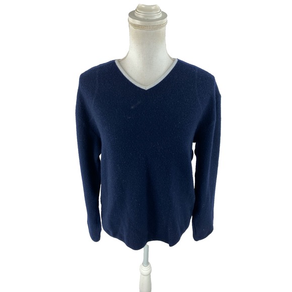 Bogner Fire & Ice Beaven Heavy Knit Wool Blend Ski Sweater Vtg 80s 90s Navy M/L - Picture 1 of 9